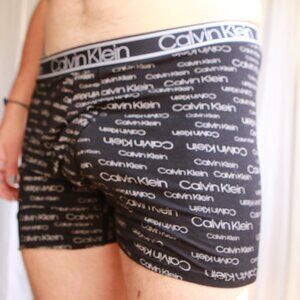Calvin Klein Black Accent Logo Print Boxer Trunk Elastic Waistband Underwear XL